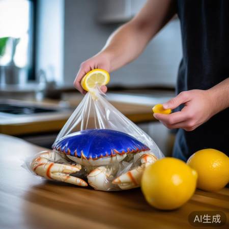 柠檬片保鲜蟹,鲜美去腥味