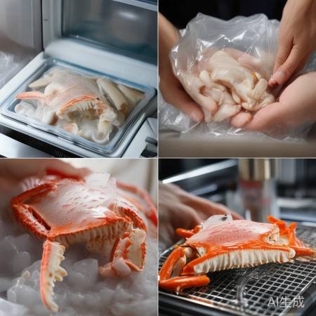 帝王蟹解冻洗净,待烹饪。