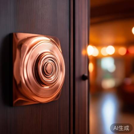 红铜指纹锁,沉稳温馨