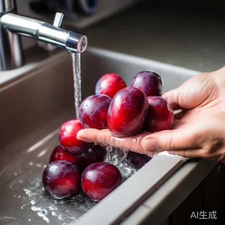 “李子清洗,泡小苏打水”