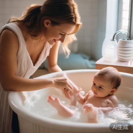 宝宝洗澡,安全温馨