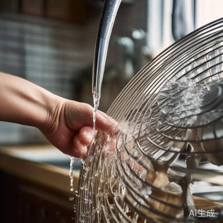 冲洗风扇,去除残留清洁剂