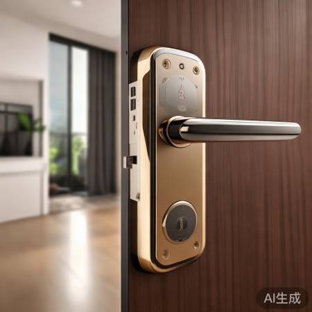指纹锁设计简约时尚,可选金色、