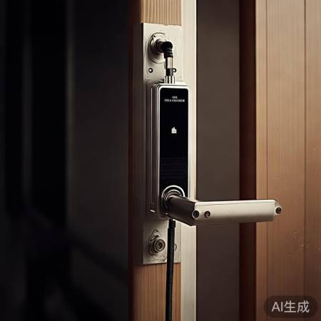 安装智能锁,连接电源电池