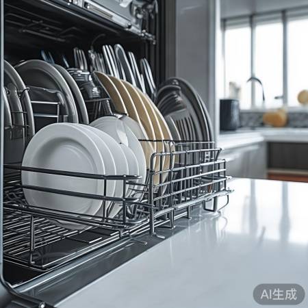 消毒柜里放回干净厨具