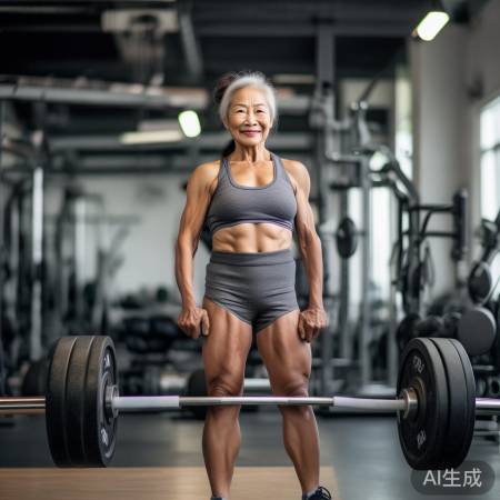 62岁阿姨健身10年，健美肌肉