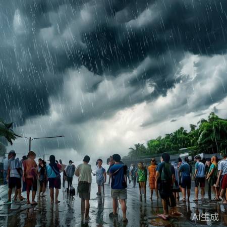 海南暴雨红色预警,雨势惊人!