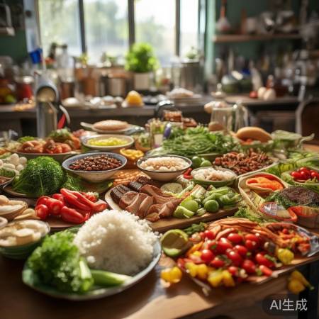 主食搭配蔬菜豆肉，降糖又健康